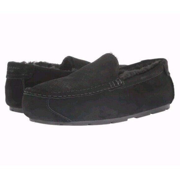 UGG Mens Sz 13 Tipton Loafers Indoor Outdoor Black Suede Comfort Slippers NIB main image 6